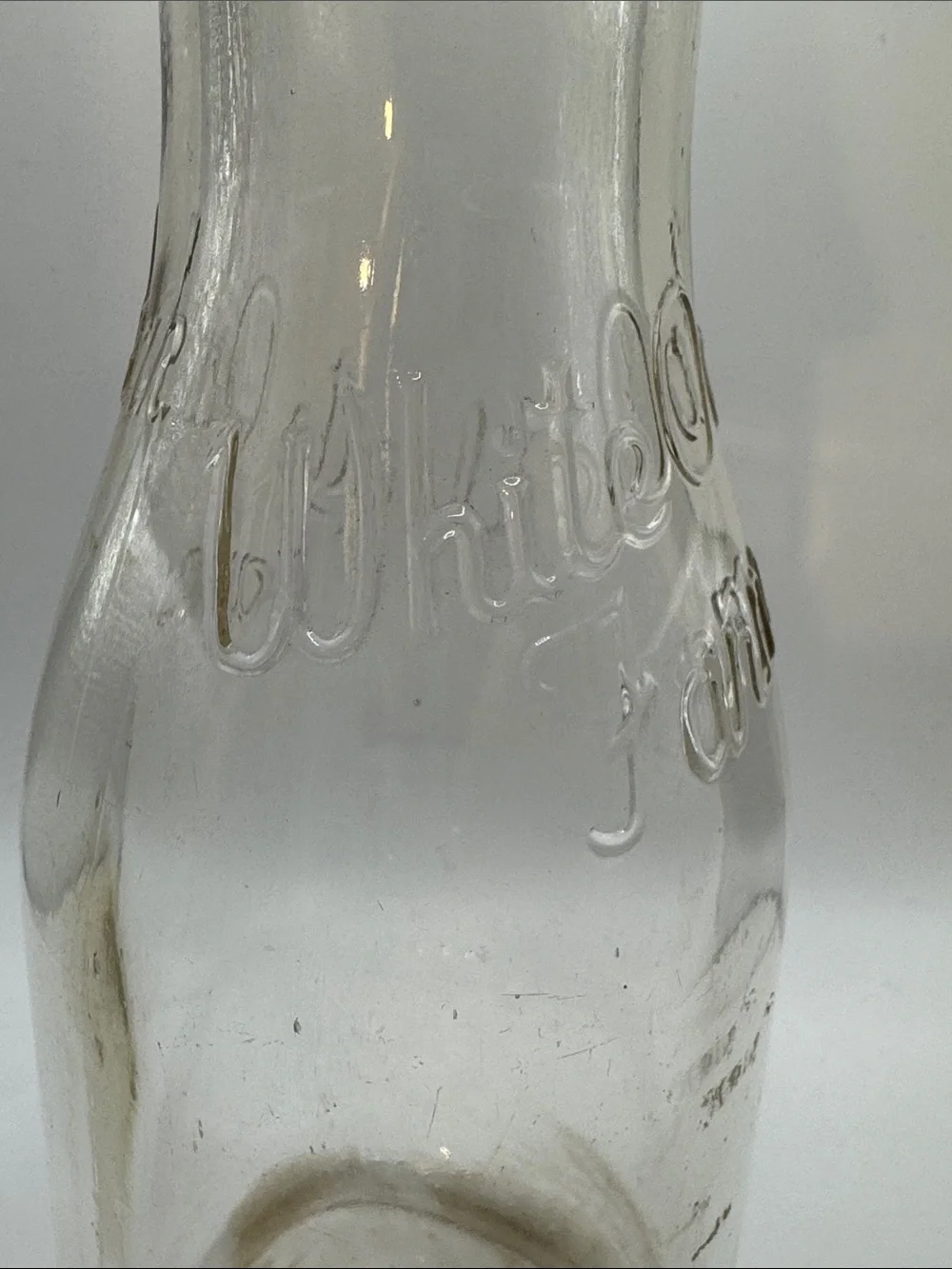 Vintage Clear “White Oak Farm” Glass Milk Bottle - Picture 2 of 9